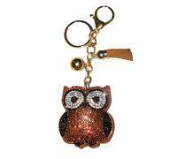 Popfizzy Bling Keychains for Women Girls - Crystal Purse Charm - Backpack Charms - Brown - Medium