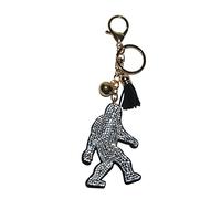 Popfizzy Rhinestone Bigfoot Keychain for Women, Bling Sasquatch Purse Charm for Handbags, Backpack Key Fob, Sparkle Bag Charm, Multi-color