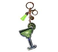Popfizzy Rhinestone Keychain Accessories for Women, Car Keys Key Ring Charms, Bling Purse Charms for Handbags, Cute Keychain, Lime Margarita (Gold), One Size