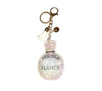 Popfizzy Rhinestone Keychain Accessories for Women, Car Keys Keychain Charm, Car Key Fob Keychain, Purse Charms, Bag Keychain, Tequila Bottle (Gold), Large