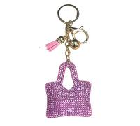 Popfizzy Rhinestone Keychain Accessories for Women, Car Keys Keychain Charms, Bling Purse Charms for Handbags, Cute Keychain, Pink Purse (Gold), One Size