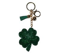Popfizzy Rhinestone Keychains for Women and Girls, Bling Backpack Keyring, Cute Purse Charms, Cool Key Fob, Fun Keychain Gift, Green Shamrock (Gold), One Size