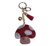 Bling Keychains for Women and Girls, Rhinestone Purse Charms for Handbags, Crystal Bag Charms, Gift for Women, Thank You Gift, Mushroom (Gold), One Size