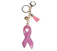 Popfizzy Rhinestone Keychains for Women and Girls, Bling Bag Charm, Sparkle Purse Charm, Backpack Charms, Gifts for Women, Breast Cancer Ribbon (Gold), Large
