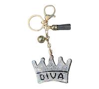 Popfizzy Rhinestone Keychains for Women and Girls, Bling Bag Charm, Sparkle Purse Charm, Backpack Charms, Gifts for Women, Diva Crown (Gold), Large