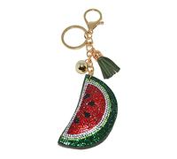 Popfizzy Watermelon Keychain for Women, Crystal Bag Charm, Rhinestone Backpack Keychain, Bling Purse Charms, Watermelon Gifts, Watermelon (Gold)