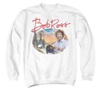 popfunk Bob Ross A Warm Winter Unisex Sweatshirt, White, X-Large