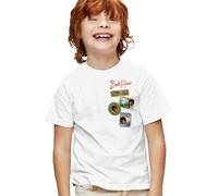 popfunk Bob Ross Badging Kids T Shirt, White, 9-11Y