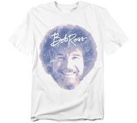 popfunk Bob Ross Bob Face Unisex T Shirt, White, XXX-Large