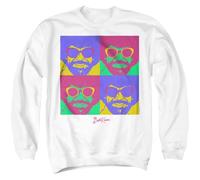 popfunk Bob Ross Bright Pop Art Unisex Sweatshirt, White, Large