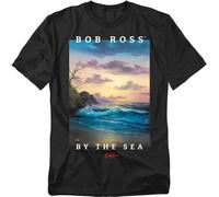 popfunk Bob Ross By The Sea Unisex T Shirt, Black, Medium