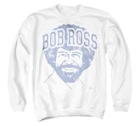 popfunk Bob Ross Collegiate Unisex Sweatshirt, White, Medium