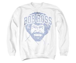 popfunk Bob Ross Collegiate Unisex Sweatshirt, White, Medium
