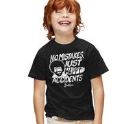 popfunk Bob Ross Happy Accidents Kids T Shirt, Black, 5-6Y