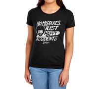 popfunk Bob Ross Happy Accidents Womens T Shirt, Black, M