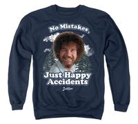popfunk Bob Ross Happy Clouds Unisex Sweatshirt, Navy, Medium