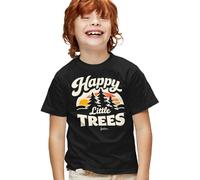 popfunk Bob Ross Happy Little Trees Kids T Shirt, Black, 3-4Y