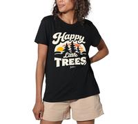 popfunk Bob Ross Happy Little Trees Ladies T Shirt, Black, X-Large