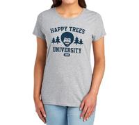 popfunk Bob Ross Happy Trees University Womens T Shirt, Athletic Heather, S
