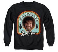 popfunk Bob Ross Little Trees Badge Unisex Sweatshirt, Black, XX-Large