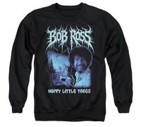 popfunk Bob Ross Little Trees Metal Unisex Sweatshirt, Black, X-Large