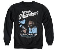 popfunk Bob Ross Mistakes Unisex Sweatshirt, Black, Medium