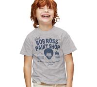 popfunk Bob Ross Paint Shop Kids T Shirt, Athletic Heather, 9-11Y