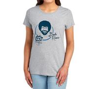 popfunk Bob Ross Tv'S Favourite Painter Womens T Shirt, Athletic Heather, M