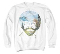 popfunk Bob Ross Valley Hair Unisex Sweatshirt, White, X-Large