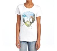 popfunk Bob Ross Valley Hair Womens T Shirt, White, XL