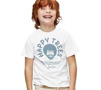 popfunk Bob Ross We Don't Make Mistakes Kids T Shirt, White, 3-4Y
