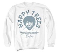 popfunk Bob Ross We Don'T Make Mistakes Unisex Sweatshirt, White, XX-Large