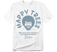 popfunk Bob Ross We Don't Make Mistakes Unisex T Shirt, White, XX-Large