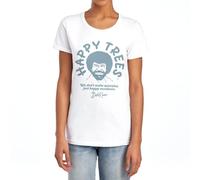 popfunk Bob Ross We Don't Make Mistakes Womens T Shirt, White, L