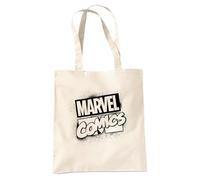 popfunk Marvel Comics Spray Stencil Logo Grocery Travel Reusable Tote Bag, Natural, 38X42Cm