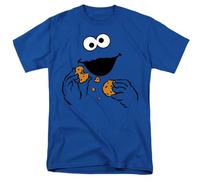 popfunk Sesame Street Cookie Monster Om Nom Face Unisex T Shirt, Royal