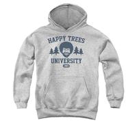 popfunk Unisex Kids Bob Ross Happy Trees University Youth Kids Boy Girls Pull-over Hoodie, Athletic Heather Hooded Sweatshirt (pack of 1)