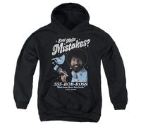 popfunk Unisex Kids Bob Ross Mistakes Youth Kids Boy Girls Pull-over Hoodie, Black Hooded Sweatshirt (pack of 1)