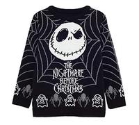 Popgear Boy's Disney the Nightmare Before Christmas Jack Spider Web Boys Knitted Jumper Black Sweaters (Pack of 1)