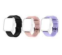 Popglory P22 Smart Watch Bands, 20mm Adjustable Replacement Silicone Bands Quick Release Watch Straps for Women Men(3 Pack)