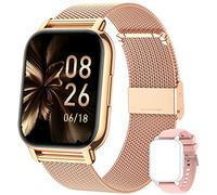 Popglory Smart Watch for Women Men Answer/Make Calls, 1.85" Smartwatch 44mm 2 Straps & Split Screen, 100+ Sports Fitness Watch with Blood Pressure/Oxygen/Heart Rate Monitor for iOS and Android