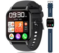 Popglory Smart Watch for Women Men Answer/Make Calls, 1.85" Smartwatch 44mm 2 Straps & Split Screen, 100+ Sports Fitness Watch with Blood Pressure/Oxygen/Heart Rate Monitor for iOS and Android