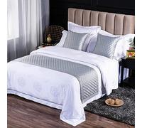 POPHOP Bed Runner Scarf Hotel Bed End Towel Modern Solid Color Bedspread for Foot of Bed Luxury Soft Quilted Bedding Cover Protection Decorative for Hotel Bedroom Wedding Room,Double/King