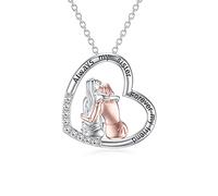 POPKIMI Sister Gifts from Sister Sterling Silver Crystal Always My Sister Forever My Friend Pendant Necklace Fashion Jewelry Gifts for Women Girls Friend Sister Female Friendship Lasts Forever