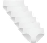 POPKOK Teen Girls Underwear Cotton Brief Panties 6 pack, Natural White, 8-10 Years