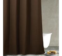 Popkozzi Brown Waffle Weave Shower Curtain: Heavy Duty Textured Fabric Shower Curtain for Bathroom - Water Repellent Washable Thick Polyester Cloth Bath Curtain - 183 x 214 cm Drop