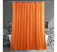 Popkozzi Burnt Orange Glitter Shower Curtain: Sparkle Bling Shiny Metallic Shimmer Shower Curtain for Bathroom - Anti Mould Water Repellent Washable Polyester Shower for Wet Room - 183 x 200cm Drop