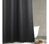 Popkozzi Charcoal Grey Waffle Weave Shower Curtain: Heavy Duty Textured Fabric Shower Curtain for Bathroom - Water Repellent Washable Thick Polyester Cloth Bath Curtain - 183 x 200cm Drop