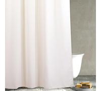 Popkozzi Ivory Waffle Shower Curtain: Heavy Duty Textured Fabric Shower Curtain for Bathroom - Water Repellent Washable Thick Polyester Cloth Bath Curtain - 183 x 200 cm Drop