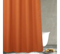 Popkozzi Orange Extra Long Shower Curtain: 84 Inch Waffle Weave Heavy Duty Fabric Shower Curtains for Bathroom - Water Repellent Washable Thick Polyester Cloth Bath Curtain - 183 x214 cm Drop